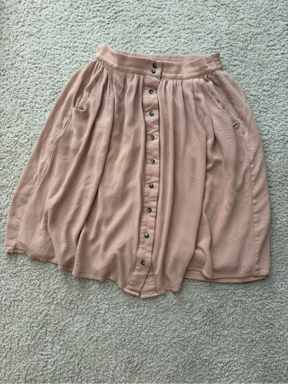 Women's Nude Button-Front Midi Skirt